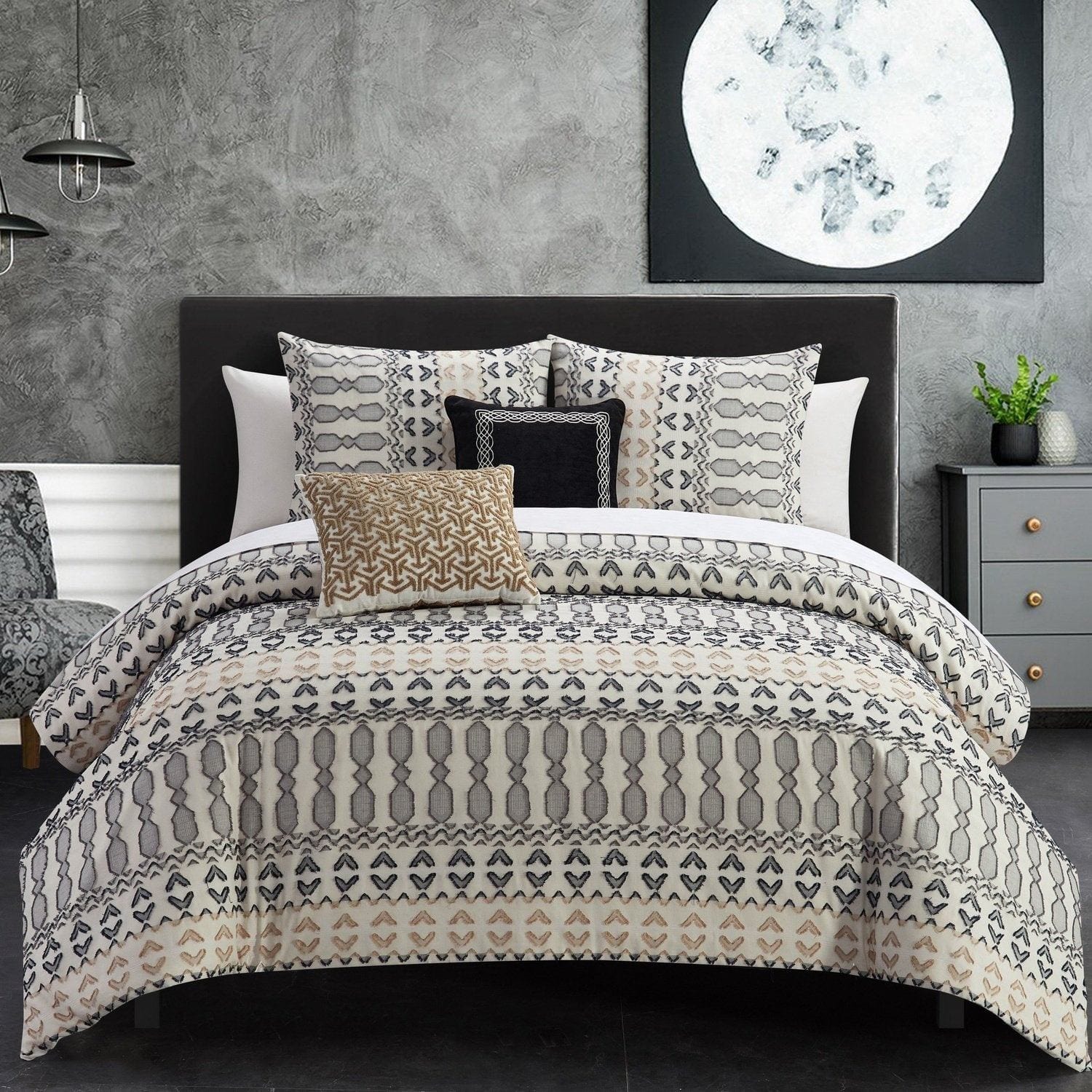 Chic Home Gabriella 5 Piece Farmhouse Cotton Comforter Set Bedding