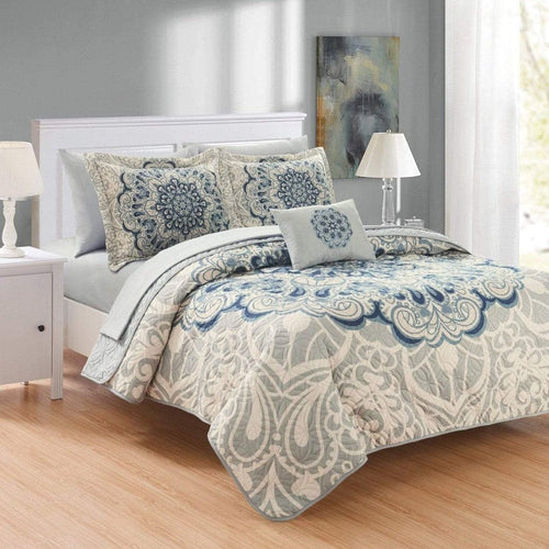 Chic Home Safira 5 Piece Paisley Quilt Set King