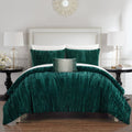 Chic Home Westmont 4 Piece Crinkle Crushed Velvet Comforter Set Bedding-Green