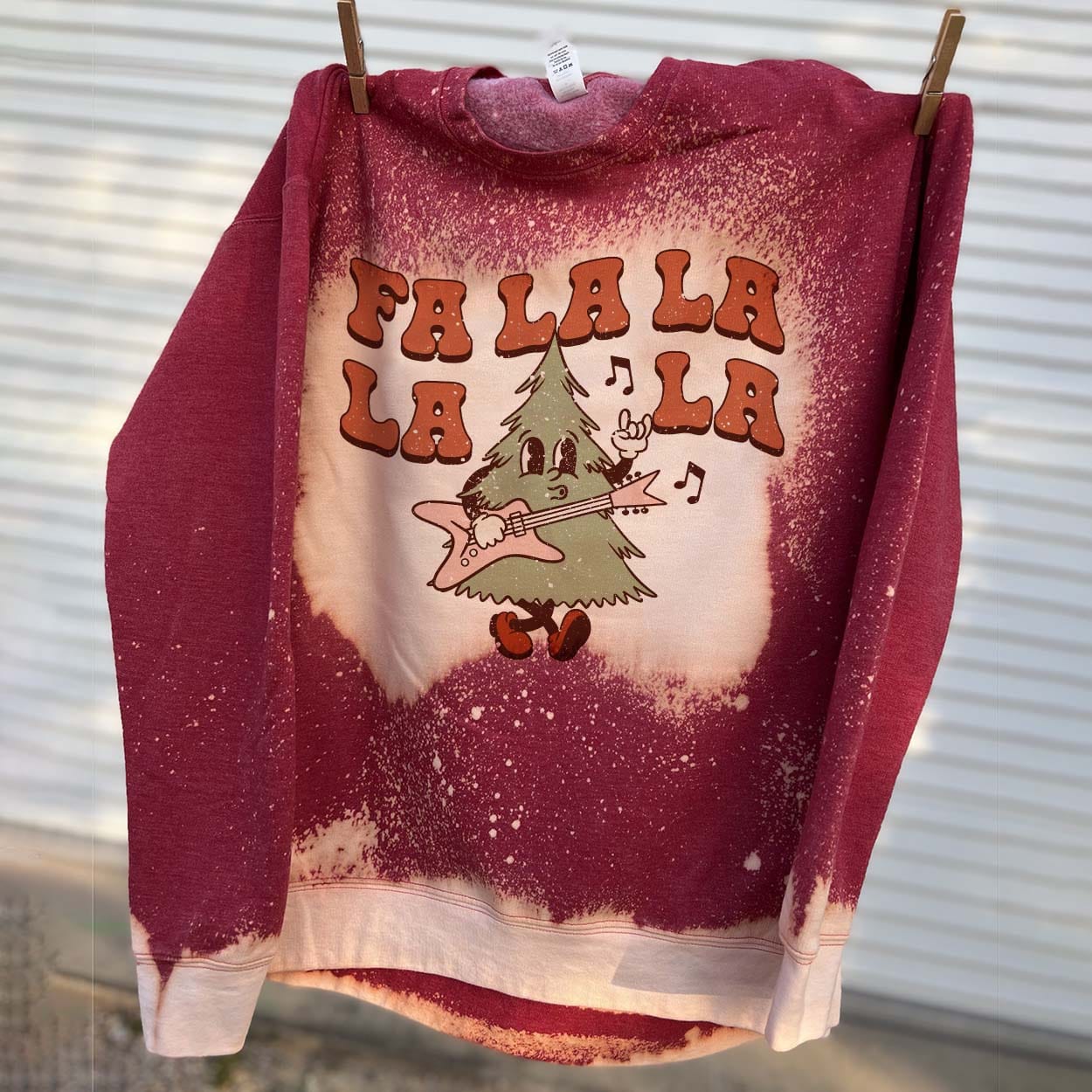 christmas bleached sweatshirt