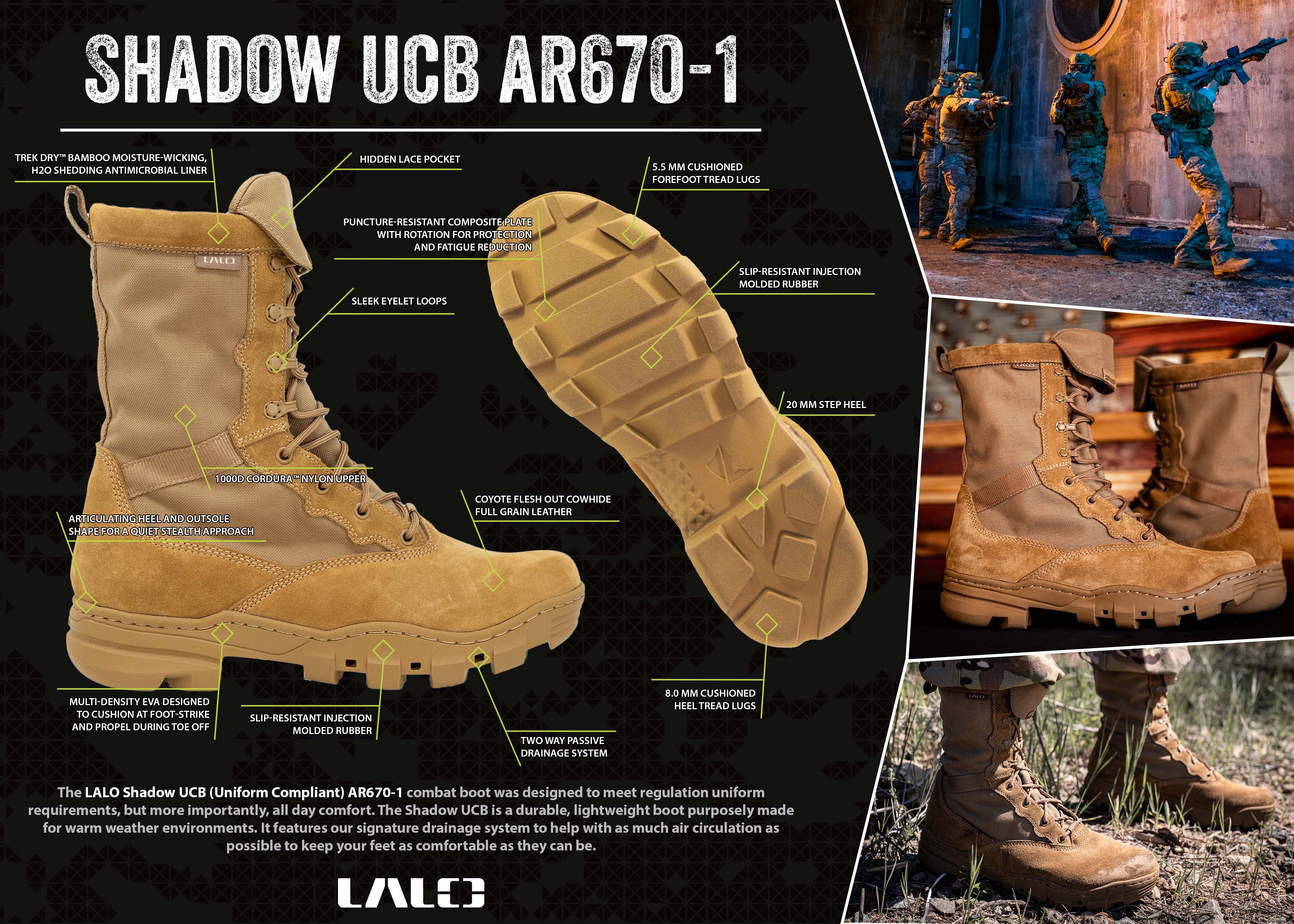 Shadow Ar 670 1 Uniform Compliant Men S Tactical Boot Lalo Usa