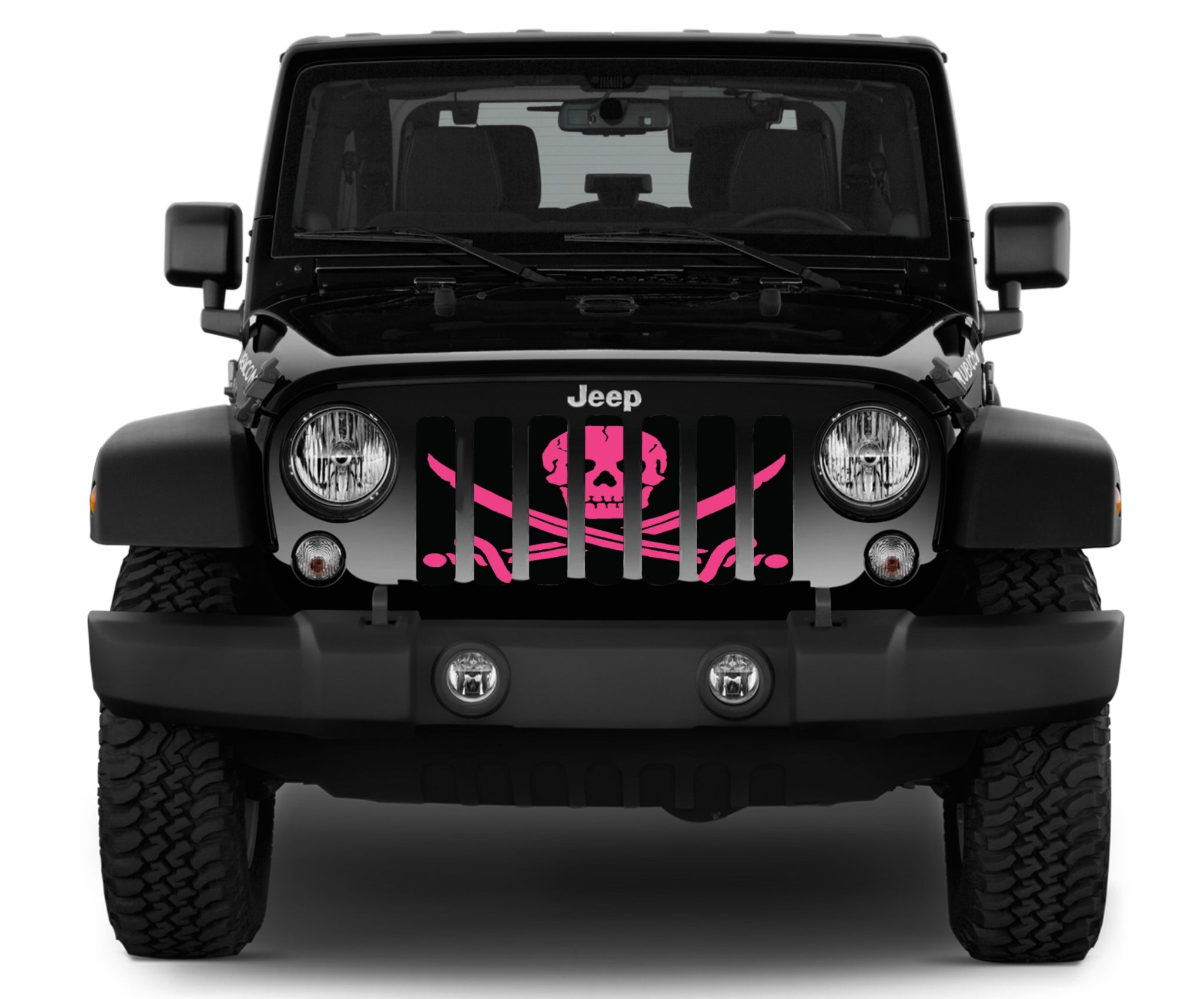 Jeep Wrangler Ahoy Matey Hot Pink Pirate Flag Grille Insert | Dirty Acres