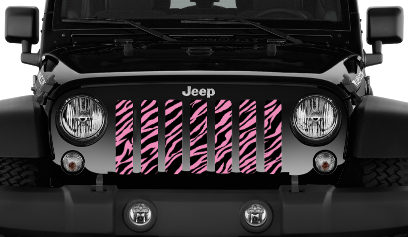 Jeep Wrangler Baby Pink Zebra Print Grille Insert | Dirty Acres