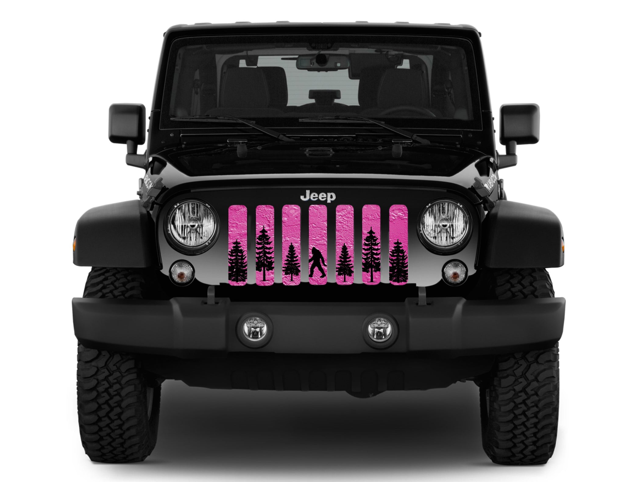 Jeep Wrangler Bigfoot Pink Background Grille Insert | Dirty Acres