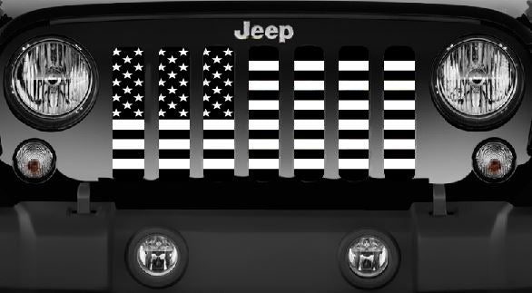 Jeep Wrangler Black and White American Grille Insert | Dirty Acres