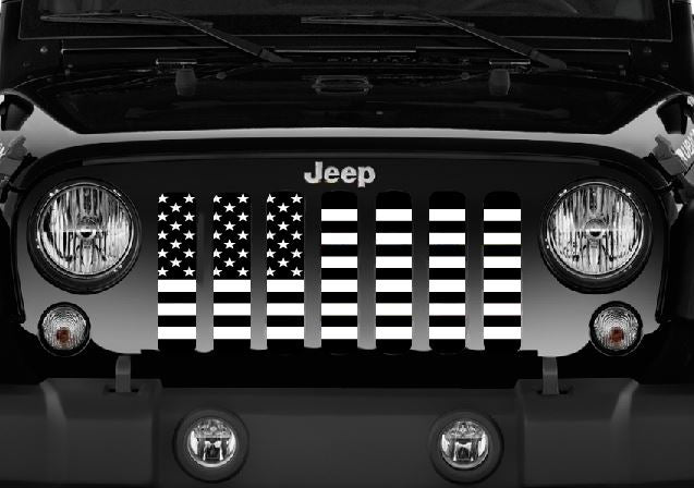 Jeep Wrangler Black and White American Grille Insert | Dirty Acres