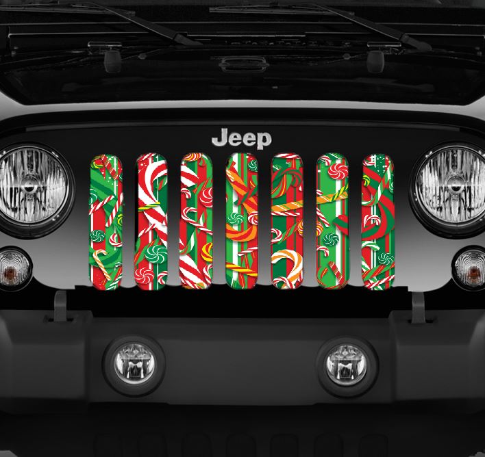 Jeep Wrangler Canes of Candy Christmas Grille Insert | Dirty Acres
