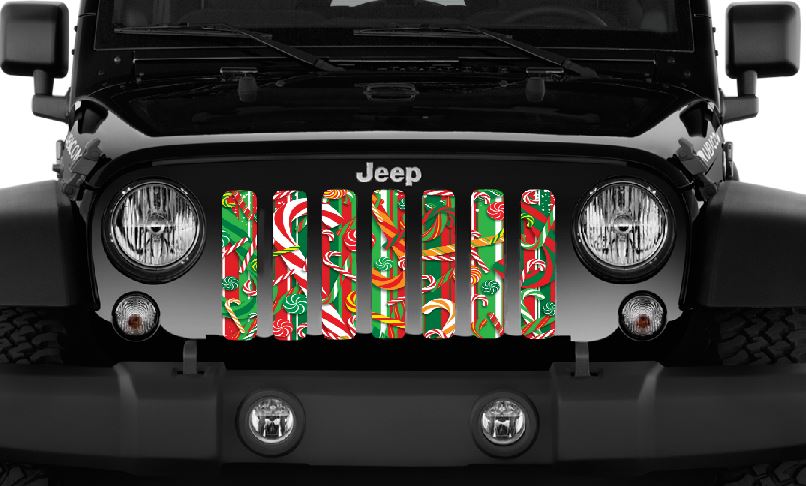Jeep Wrangler Canes of Candy Christmas Grille Insert | Dirty Acres