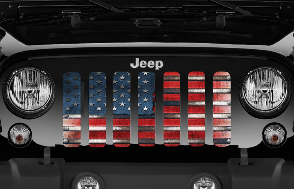 Jeep Wrangler Captain America Flag Grille Insert | Dirty Acres