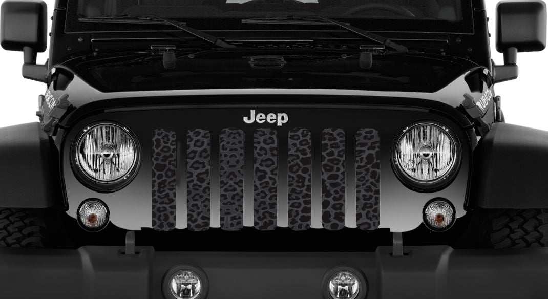 Jeep Wrangler Dark Gray and Black Leopard Grille Insert | Dirty Acres