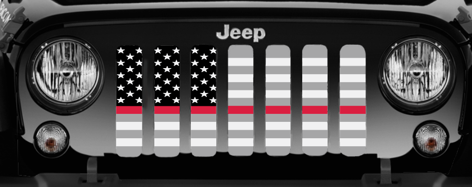 Jeep Wrangler USA Ghost Red Line Grille Insert | Dirty Acres