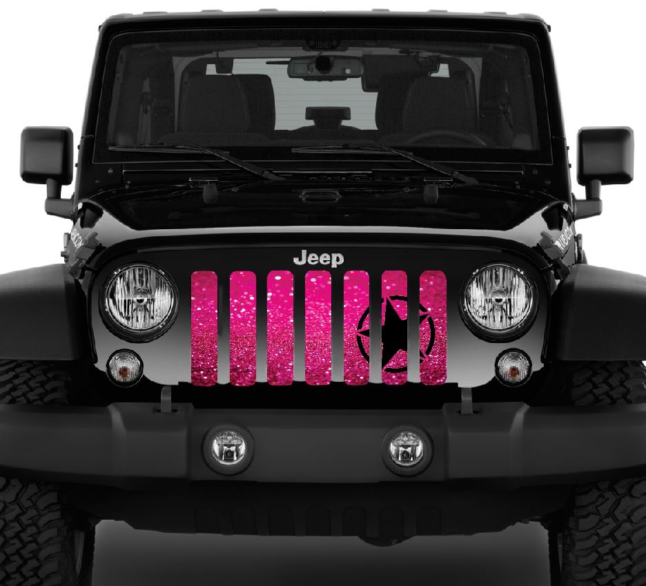 Jeep Wrangler Oscar Mike Pink Fleck Grille Insert | Dirty Acres