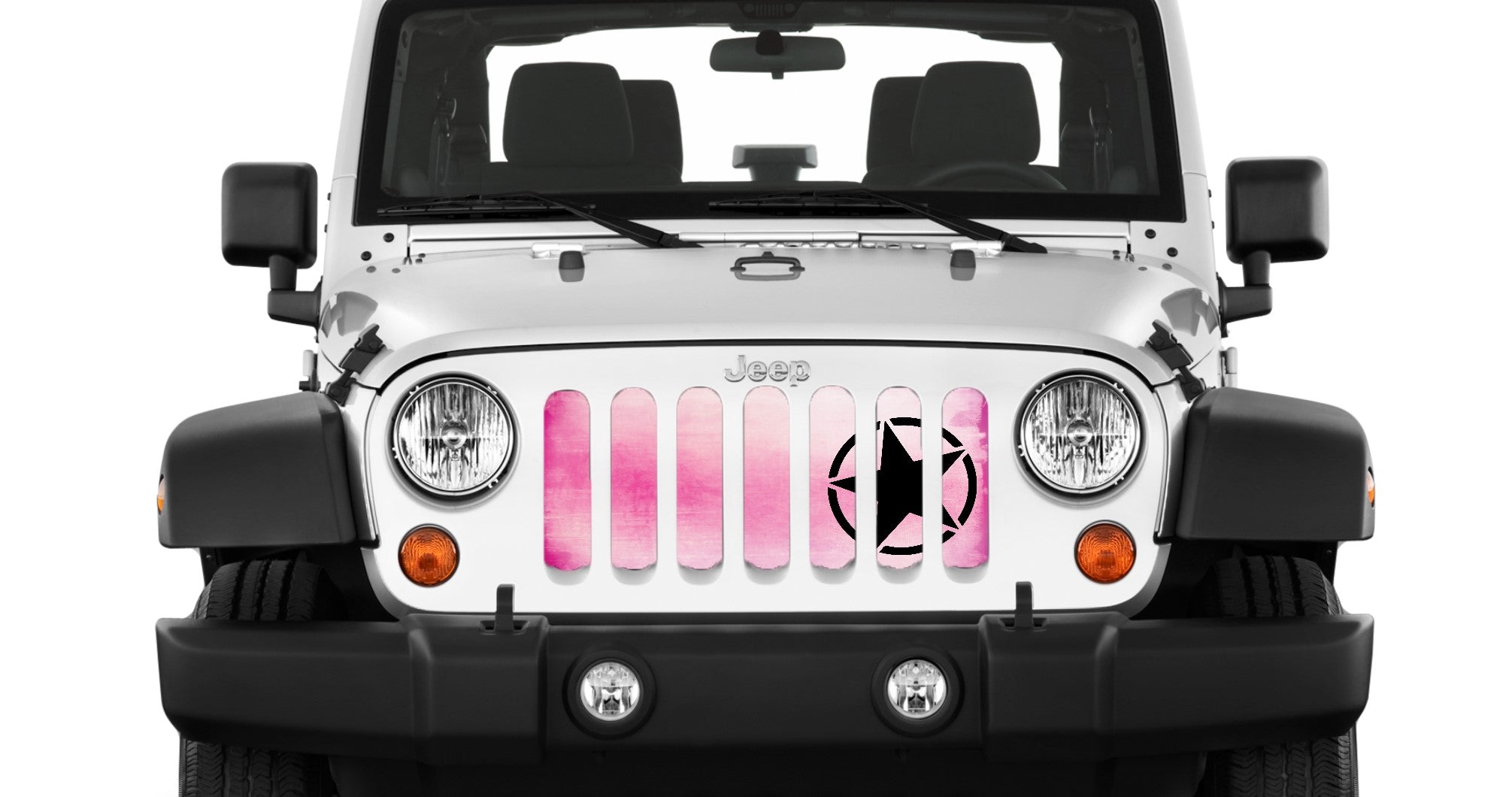 Jeep Wrangler Oscar Mike Pink Ombre Grille Insert | Dirty Acres