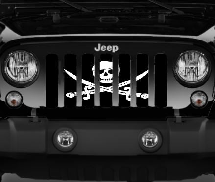 Jeep Wrangler Skull and Swords Pirate Flag Grille Insert | Dirty Acres