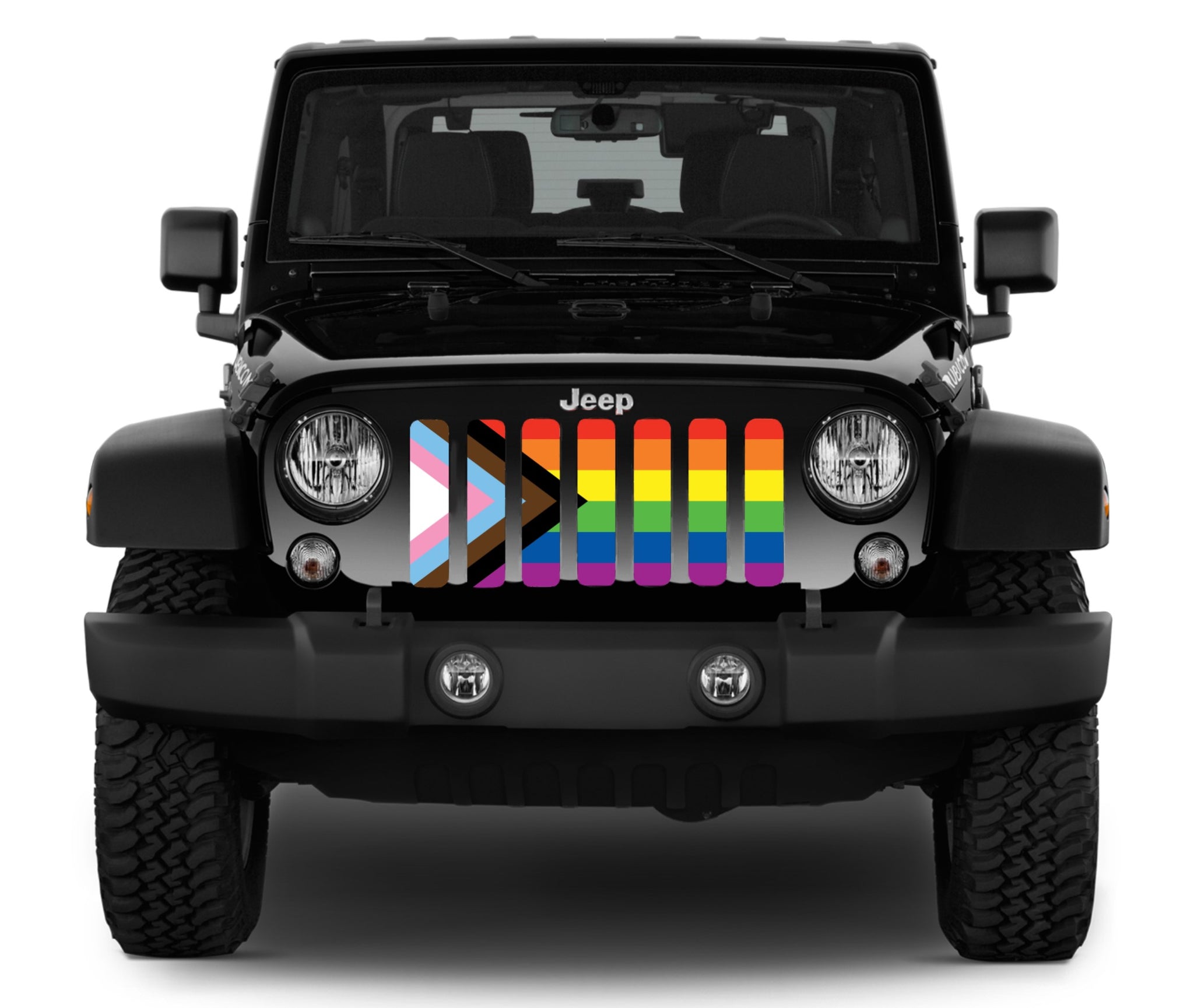 Jeep Wrangler Progress Gay Pride Flag Grille Insert | Dirty Acres