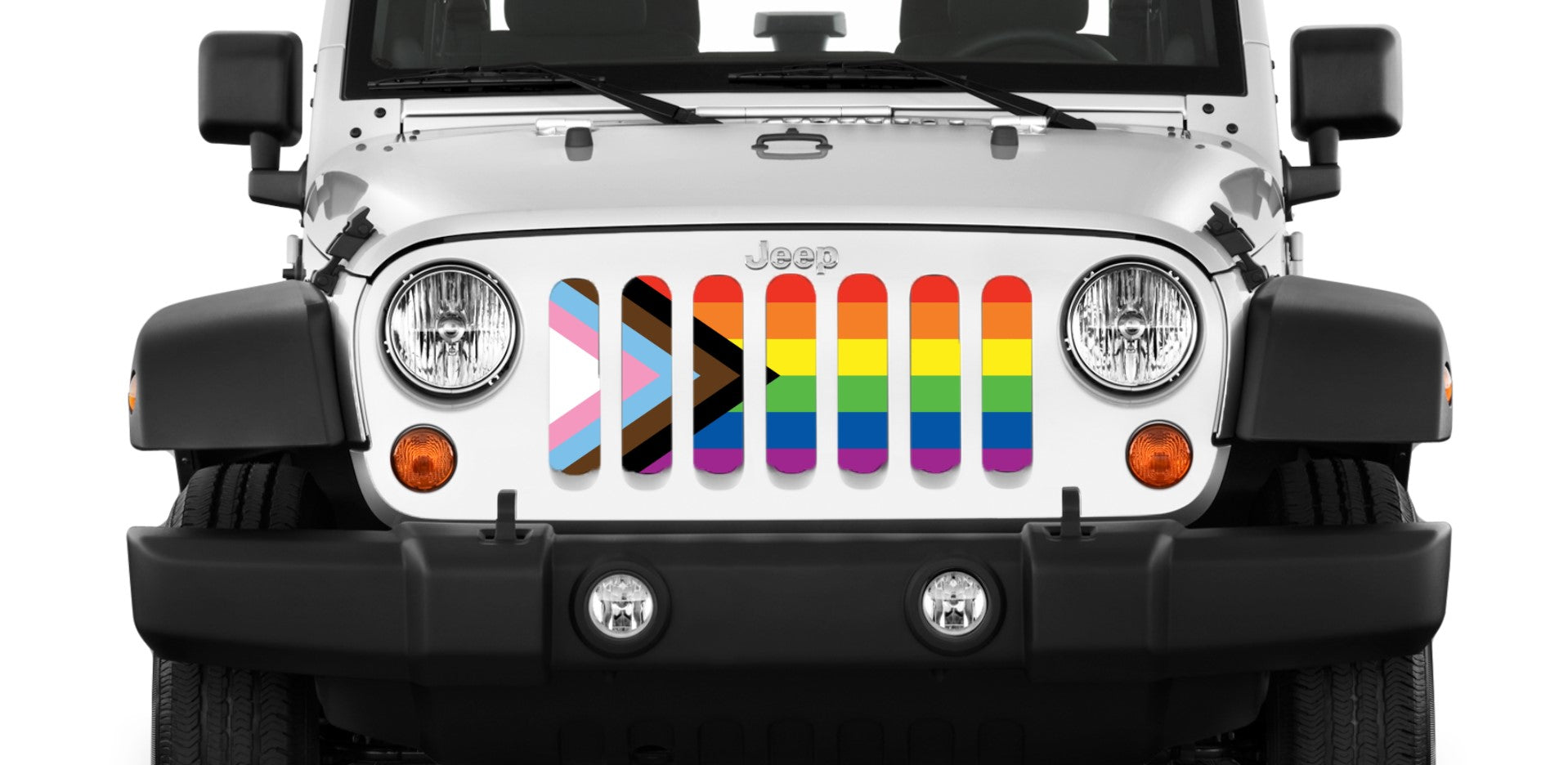 Jeep Wrangler Progress Gay Pride Flag Grille Insert | Dirty Acres