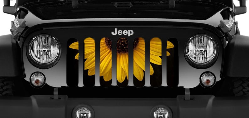 Dirty Acres - Jeep - Sunflower Grille Insert - TWO IMAGES!