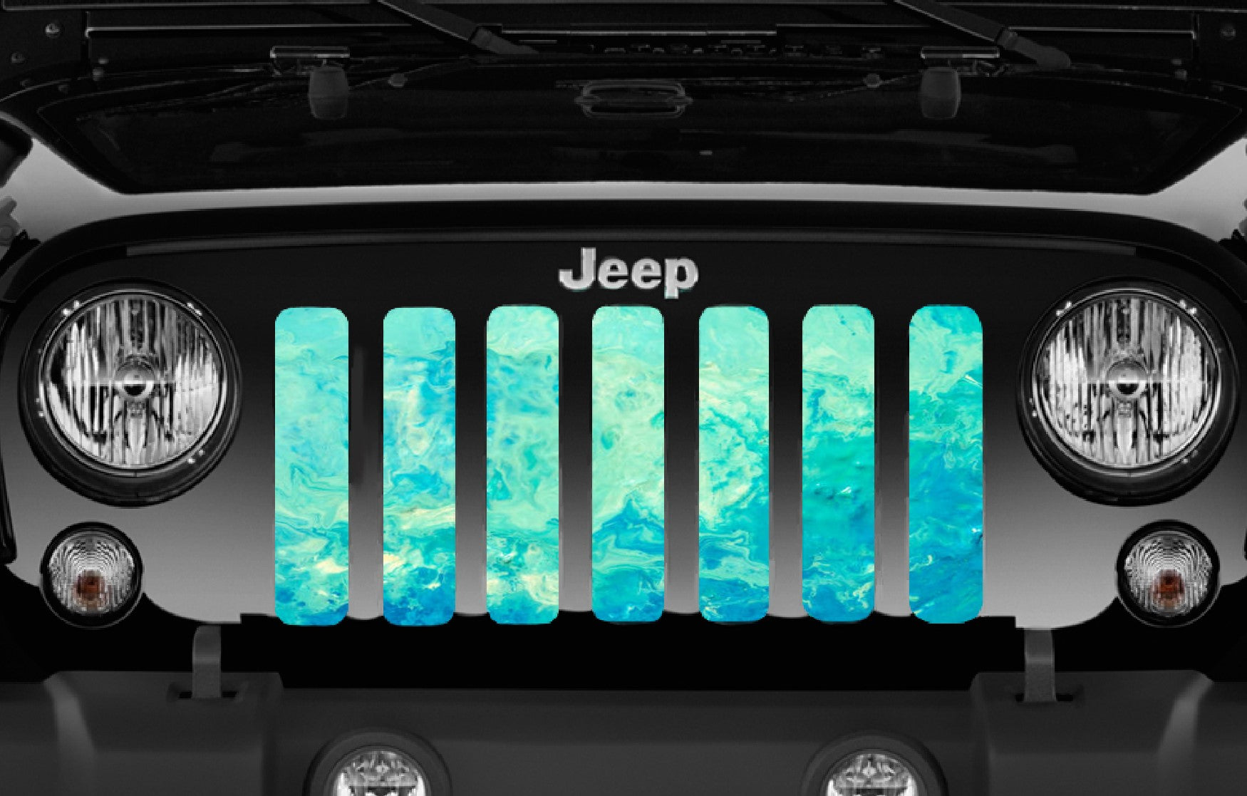 Jeep Wrangler Teal Grille Insert | Dirty Acres