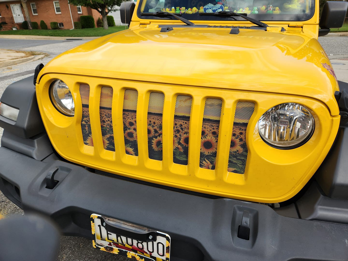 Dirty Acres - Jeep - Sunflower Grille Insert - TWO IMAGES!