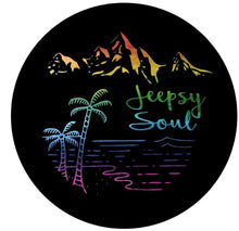 Jeepsy Soul Tropical Mountain Rainbow Spare Tire Cover
