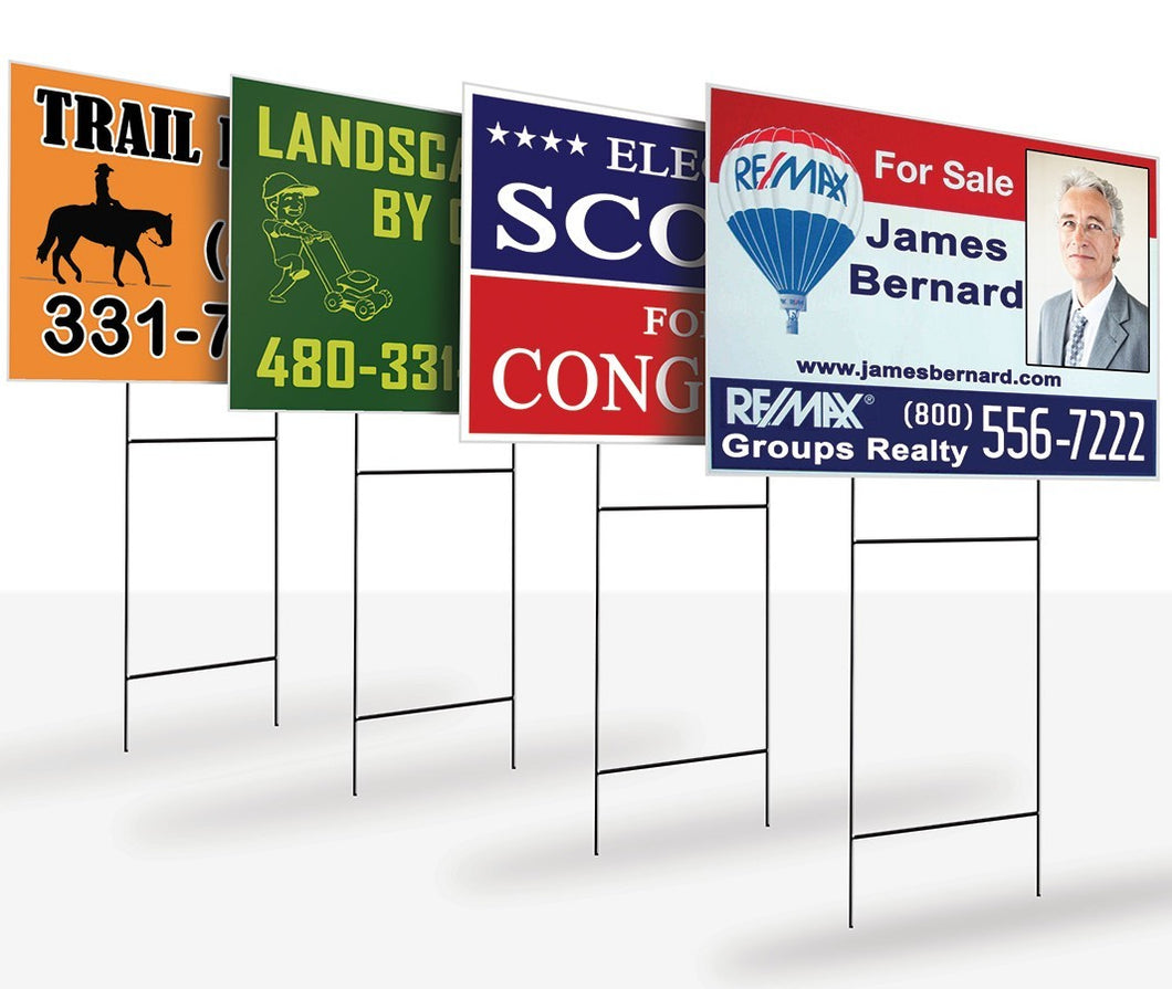 Double Sided Yard / Lawn Signs (W/ HStake) Visibility Signage Experts