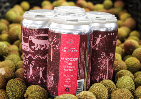Petroglpyh cans sitting in lychees