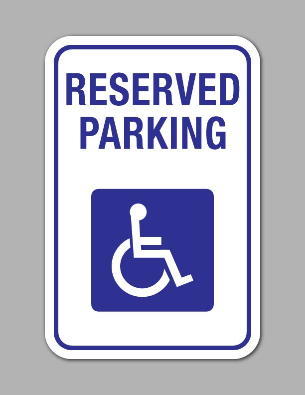 Reserved Handicap Parking - Parking Sign - Standard (White Background ...