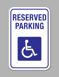 Reserved Handicap Parking - Parking Sign - Standard (White Background ...