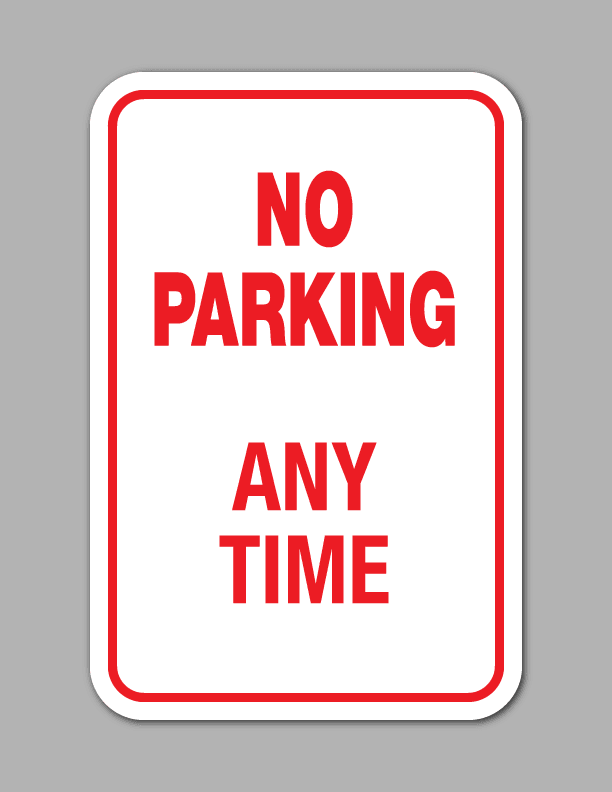 no parking anytime sign