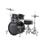 Ludwig LC19511 Accent Drive 5-Piece Drums Set w/Hardware+Throne+Cymbal, Black Sparkle