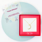 Selene Endymion Candle - <JNA013S birthday>Cubic Zirconia Waxing Crescent Moon Necklace 