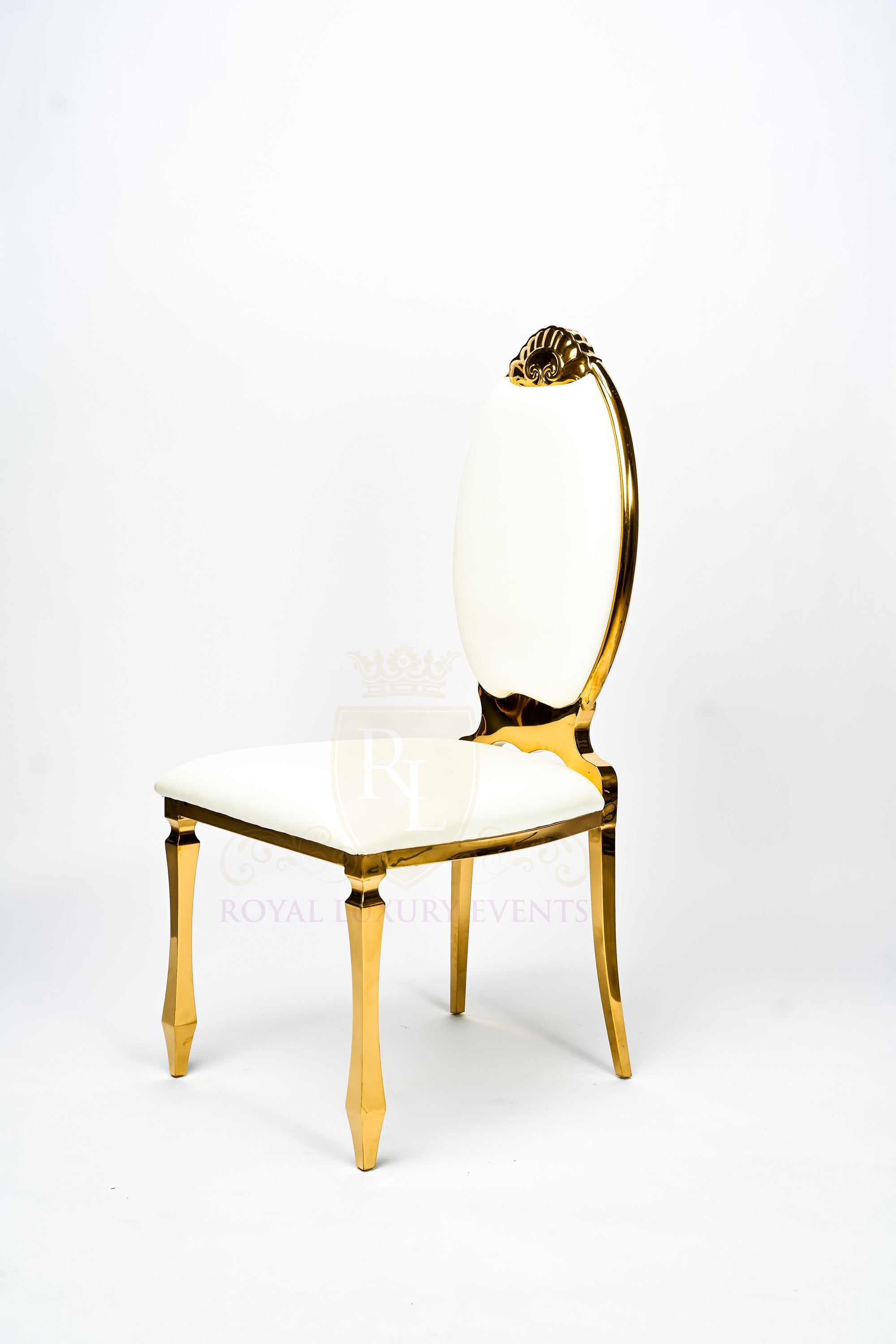 white chair gold