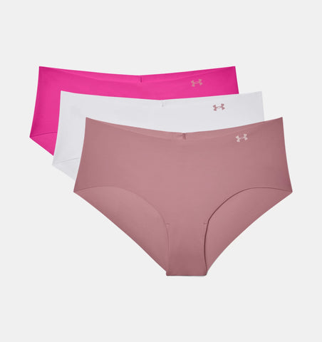 2024 Under Armour Ladies Pure Stretch Thong Underwear 3-Pack Soft Invisible  Fit