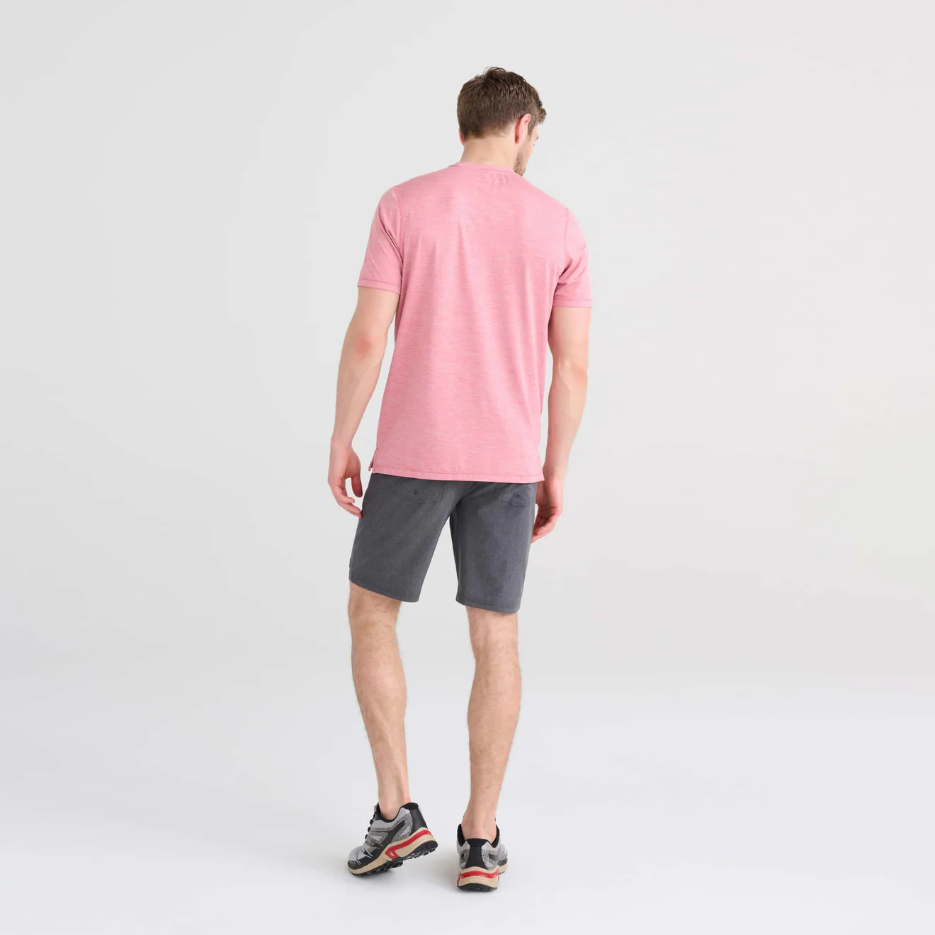 Saxx Mens Land To Sand 2N1 Hybrid 9" Short   Black Shade Heather