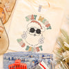 Retro Stay Merry and Bright Santa Christmas Graphic Tee