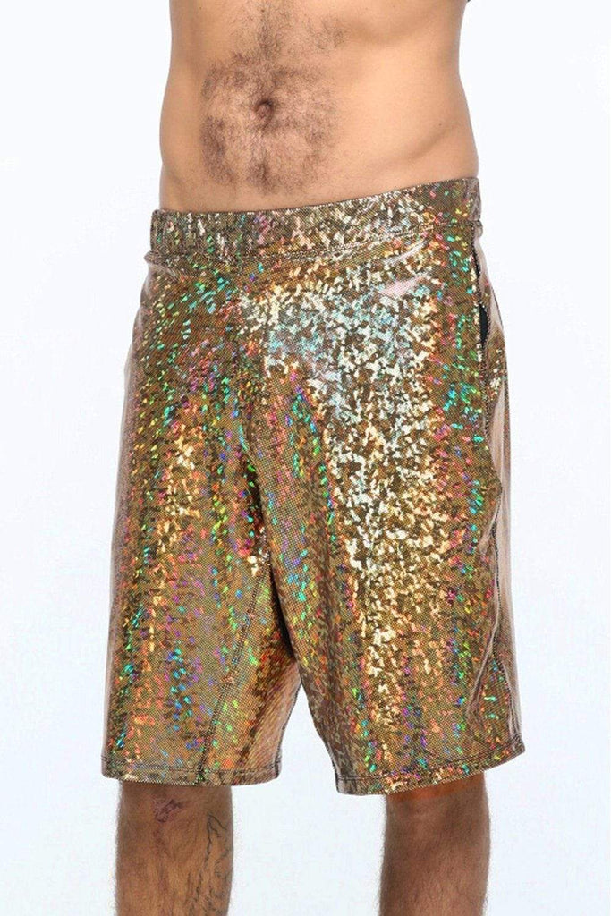 MENS EMERALD BLUE GREEN SEQUIN SHORTS