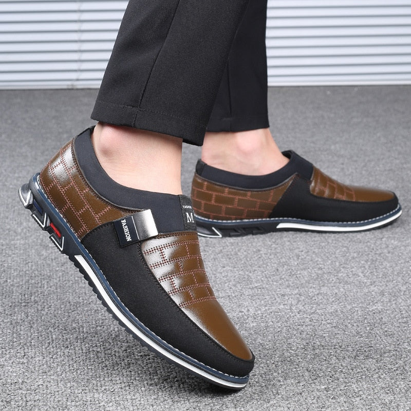 fashion men's leather slip on shoes