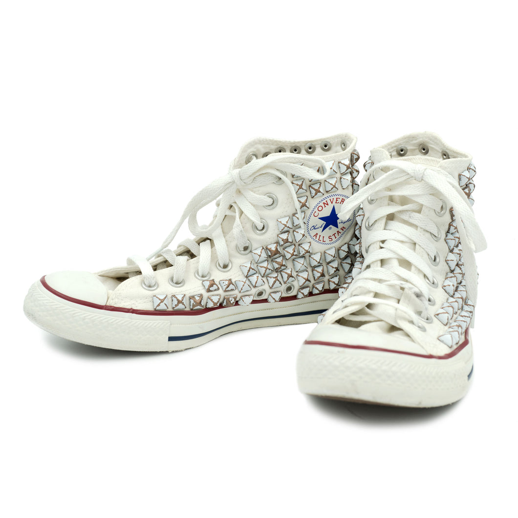 white studded converse