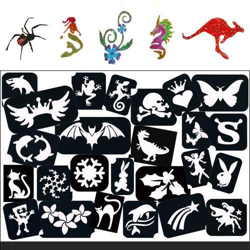 Konsait 262pcs Temporary Tattoos Stencils for Kids Reusable Face and Body  Paint Stencils Kit Girl Boy Glitter Tattoos Stencils for Kids School Show  Birthdays Halloween Christmas Party Favor Supplies Beauty  Personal