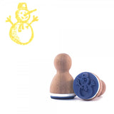 mini timbre bonhomme de neige