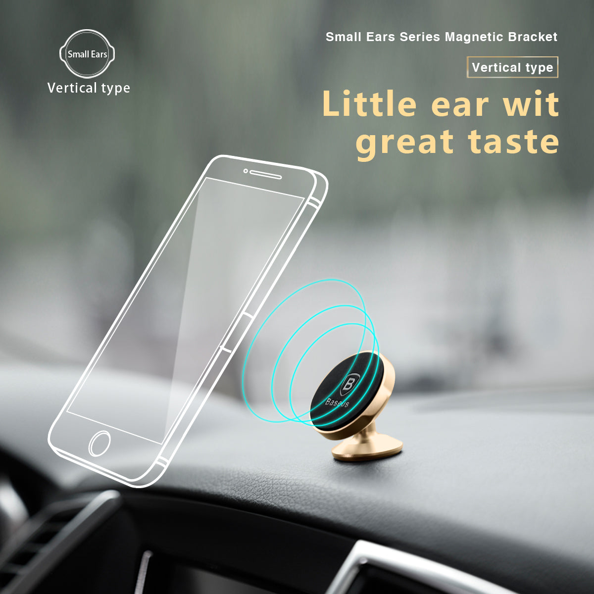 Baseus Small Ears Series Magnetic Bracket Car Mount (Adhesive Surface Mounted)