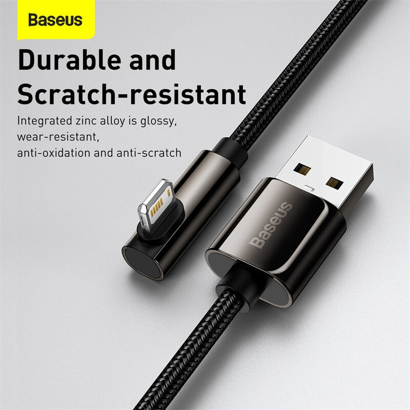Baseus 1m 2.4A Lightning to USB Cable is glossy, wear-resistant, anti-oxidation and anti-scratch