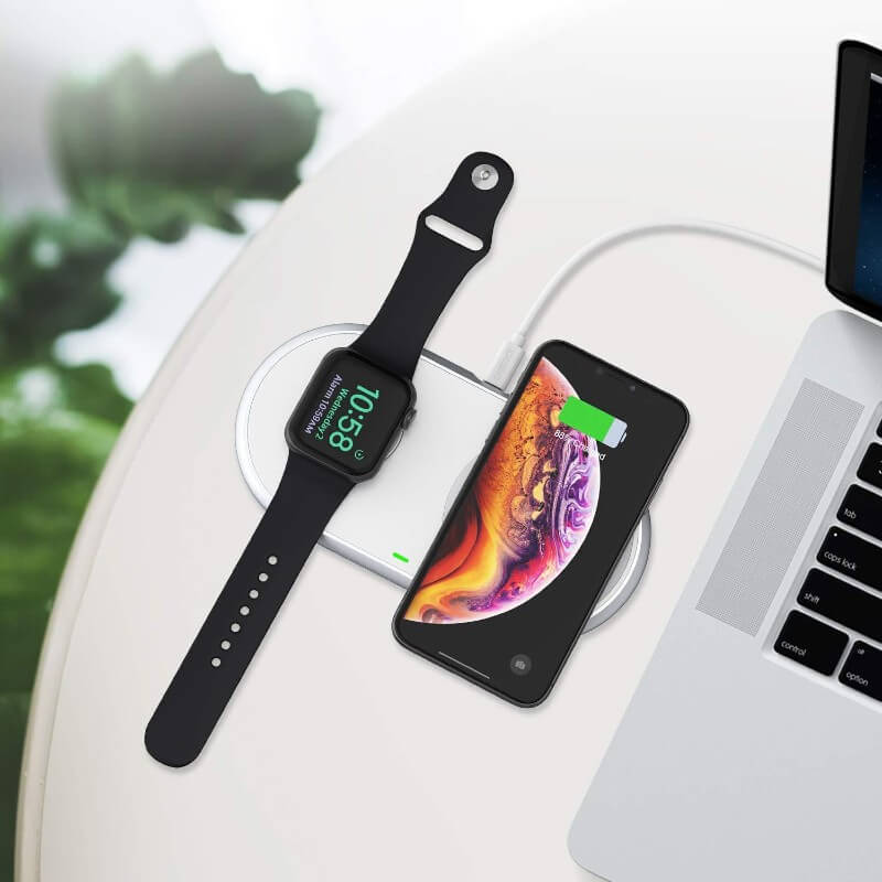 CHOETECH MFi & Qi Certified 2-in-1 Dual Wireless Charger Pad (T317)