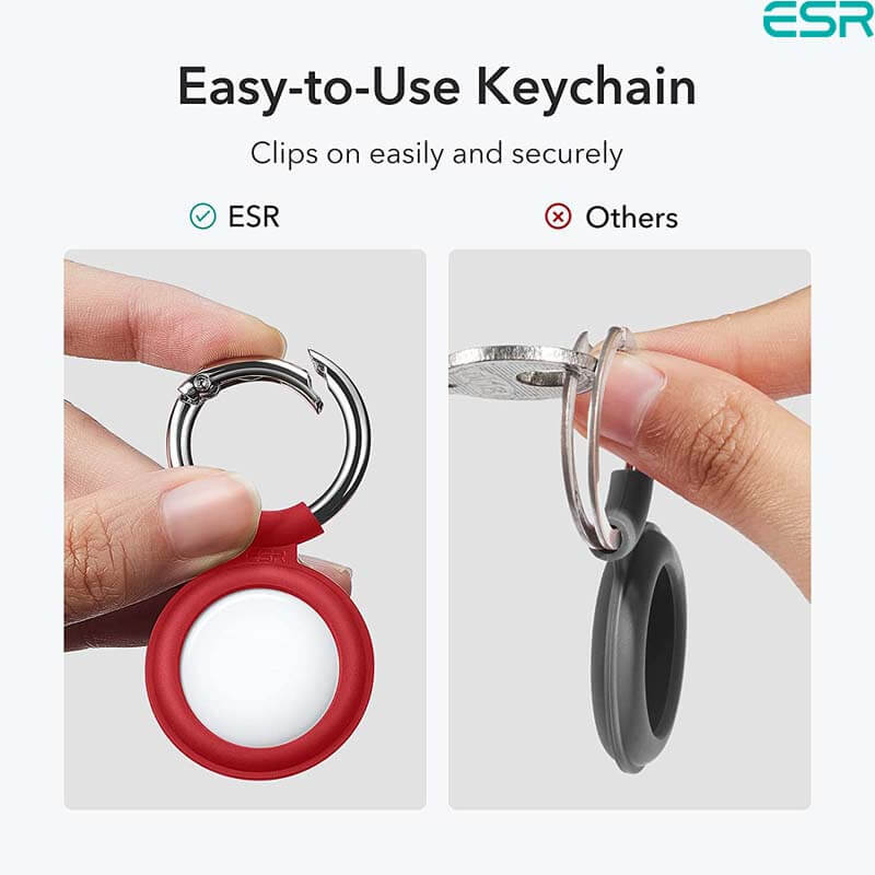 ESR AirTag (2021) Case | Red Silicone Cloud Keychain