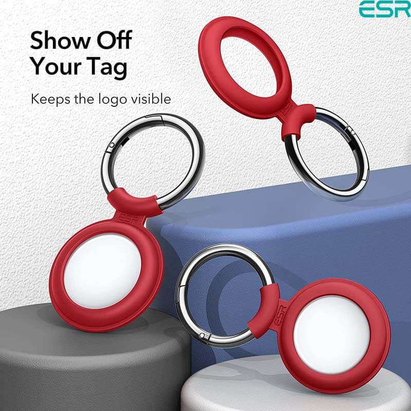 ESR AirTag (2021) Case | Red Silicone Cloud Keychain