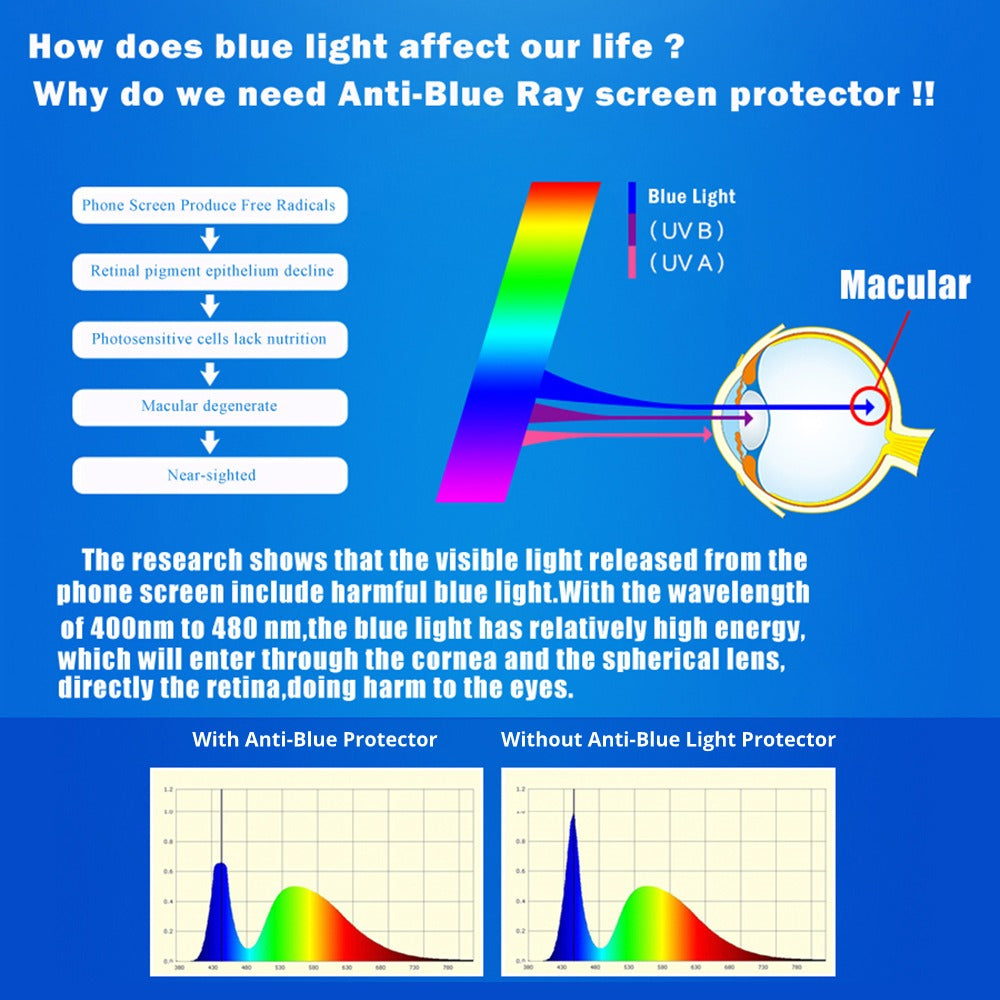 iPhone 7/iPhone 8/iPhone SE 2020/iPhone SE 2022 Glass Screen Protector Blue Light Filter | Case Friendly