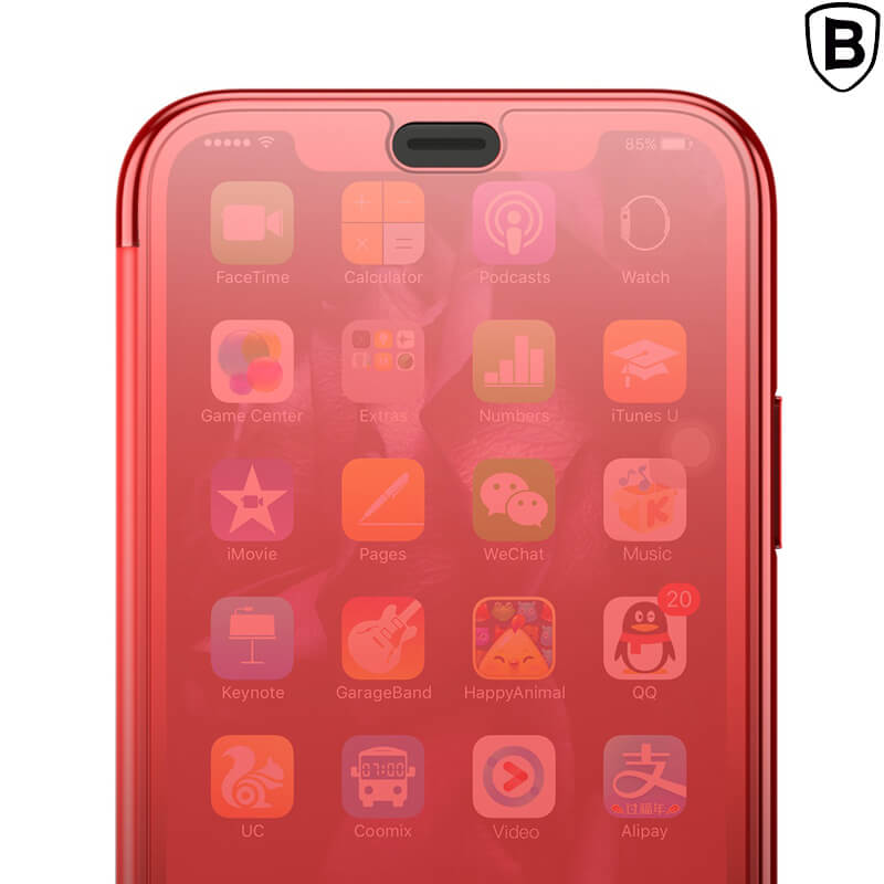 iPhone XS Case | BASEUS Touchable Flip Cover Red