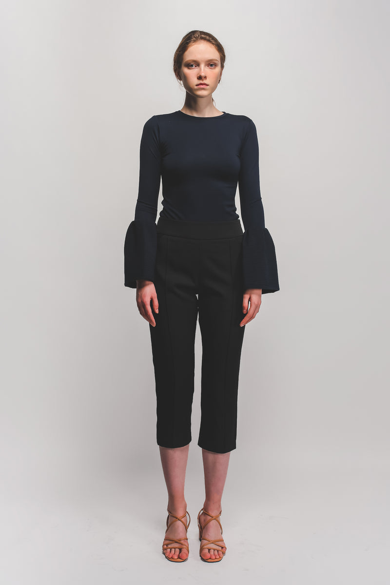 Cropped Tailored Trousers In Black
