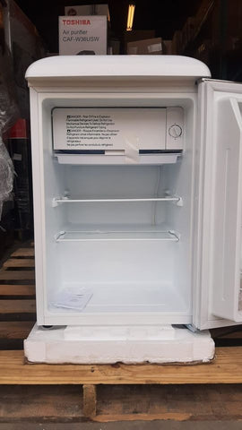 Galanz 2.5 cu. ft. White Mini Retro Refrigerator with Rose Gold Handle