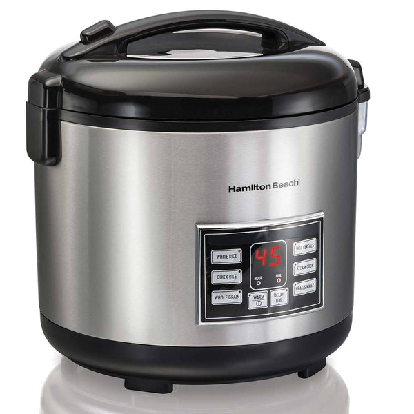  Hamilton Beach Digital Programmable Rice Cooker & Food Steamer,  8 Cups Cooked (4 Uncooked) & Power Elite Blender with 12 Functions for  Puree, Ice Crush, Shakes and Smoothies, Black: Home & Kitchen